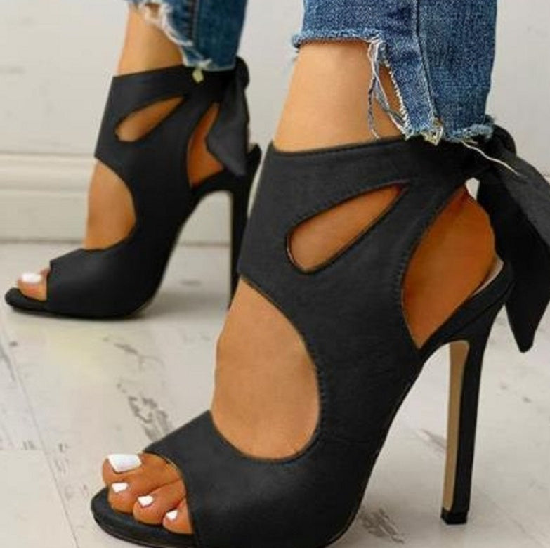 Floral Stiletto Sandals – High Heels, Plus Size 40–43