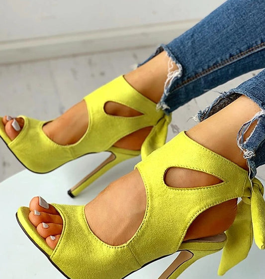 Floral Stiletto Sandals – High Heels, Plus Size 40–43