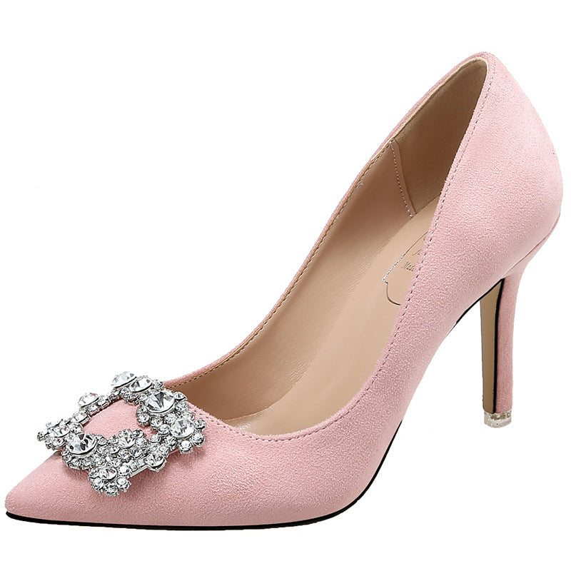 Rhinestone Stiletto Heels – Pointed Toe, French Chic