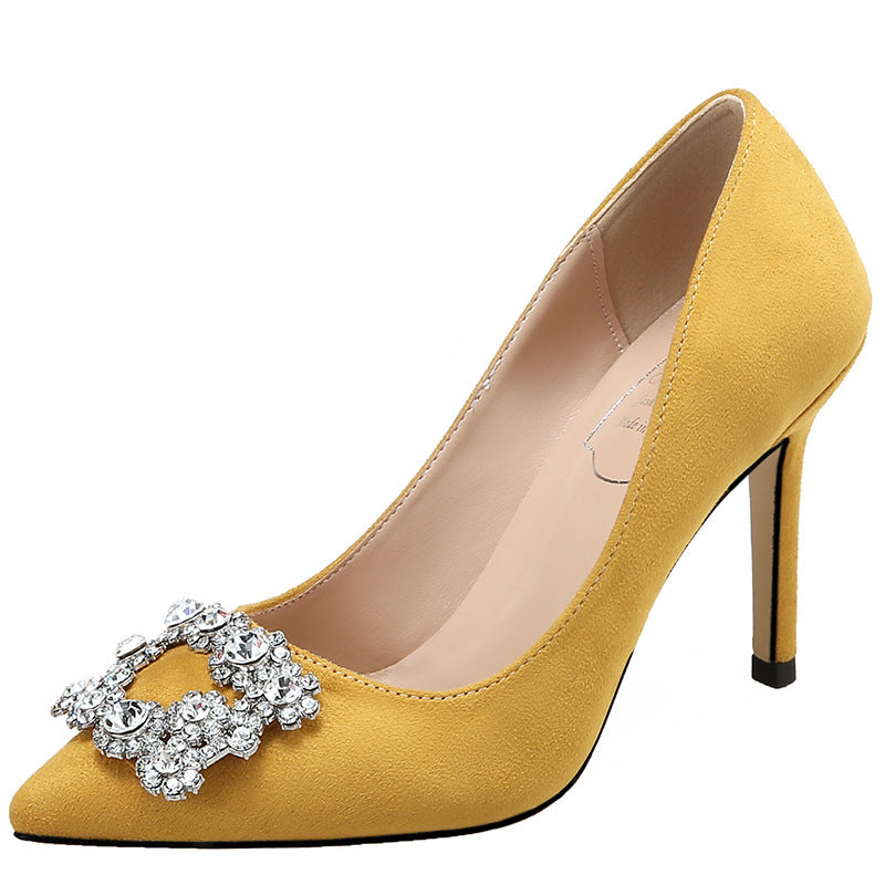 Rhinestone Stiletto Heels – Pointed Toe, French Chic