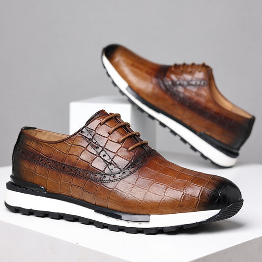 Men's British Calf Leather Lace-Up Shoes – Premium Quality