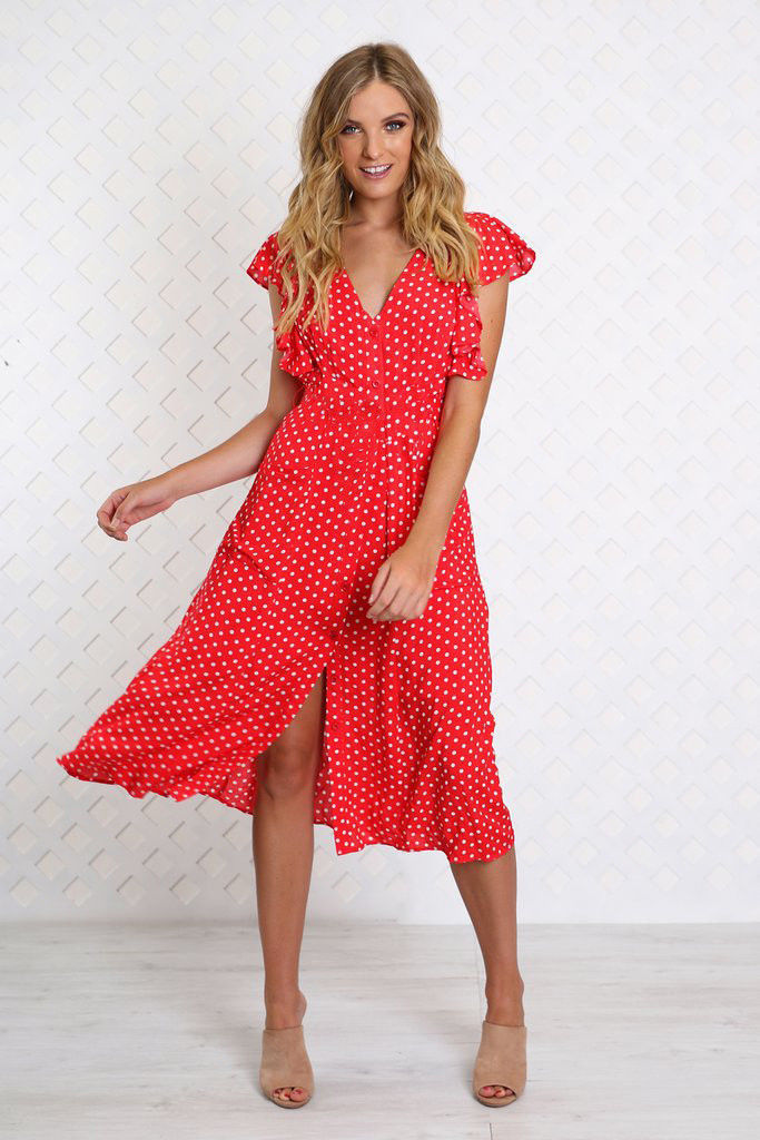 Printed Lace Ruffle Dress – Elegant, Trendy, Feminine Style