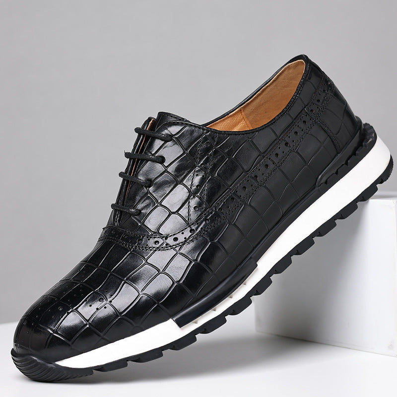 Men's British Calf Leather Lace-Up Shoes – Premium Quality