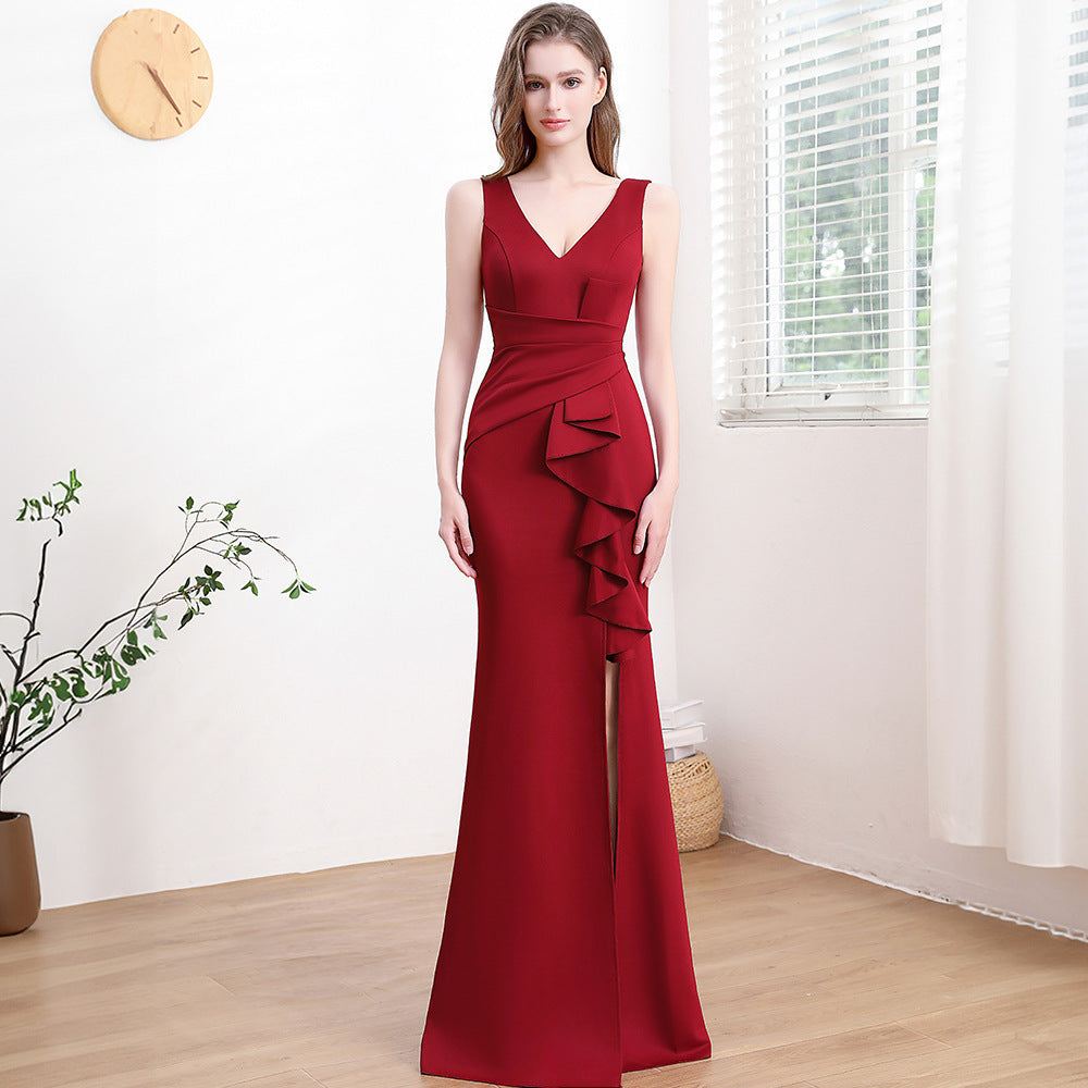 High-End Minimalist Evening Gown Chic Formal Dress for Women