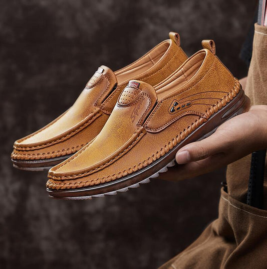 Men's Winter Non-Slip Leather Shoes – Soft Sole Comfort