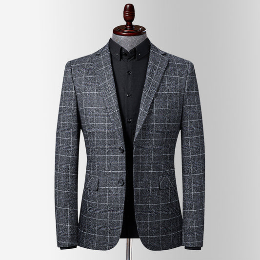 Men’s Slim Fit Plaid Suit Jacket
