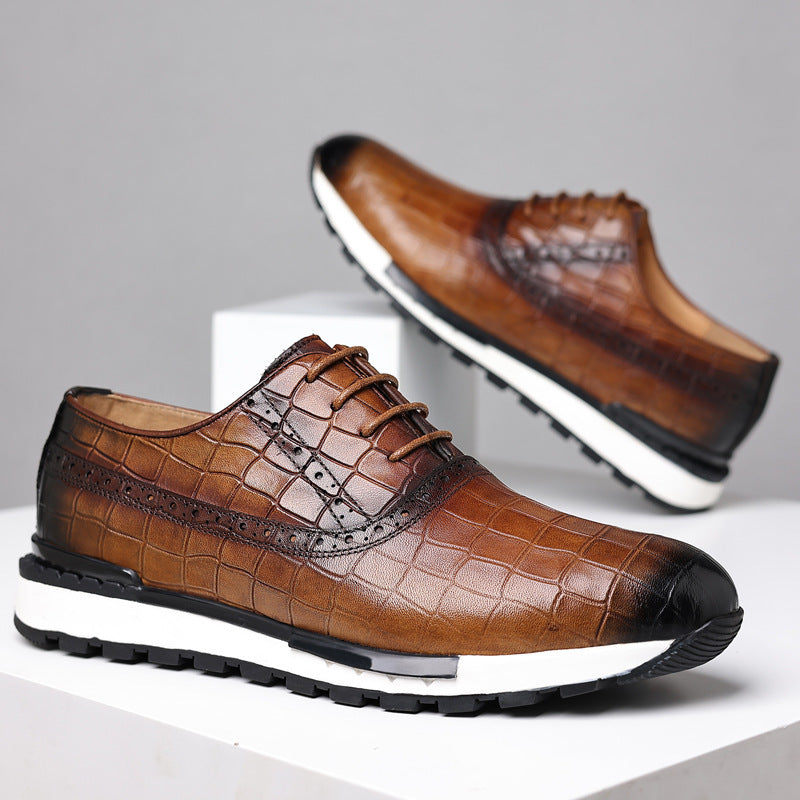 Men's British Calf Leather Lace-Up Shoes – Premium Quality