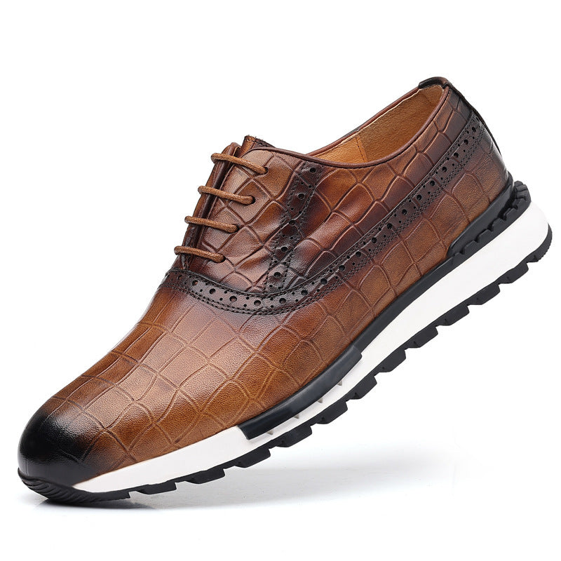 Men's British Calf Leather Lace-Up Shoes – Premium Quality