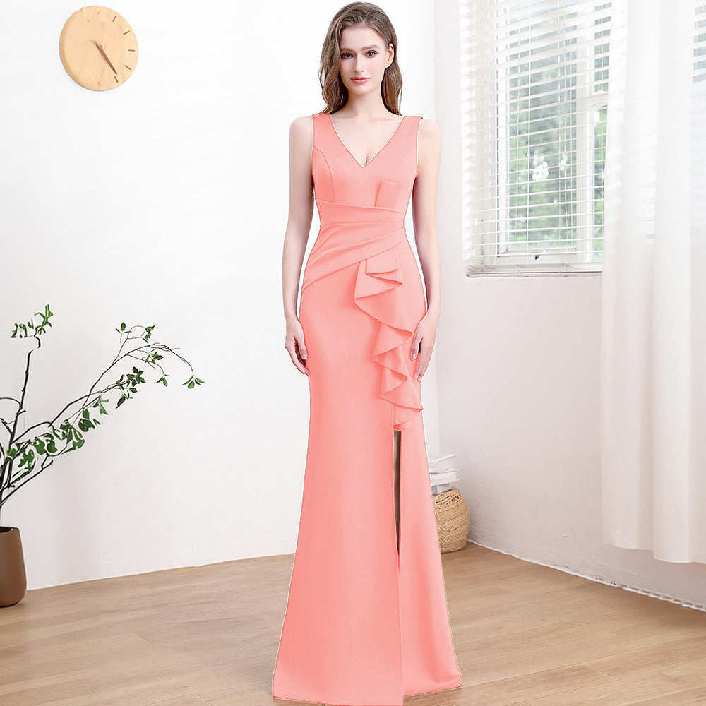 High-End Minimalist Evening Gown Chic Formal Dress for Women