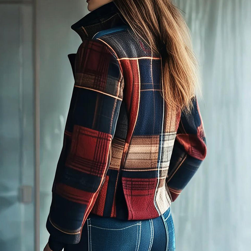 Classic Vintage Women’s Blazer with Stand Collar