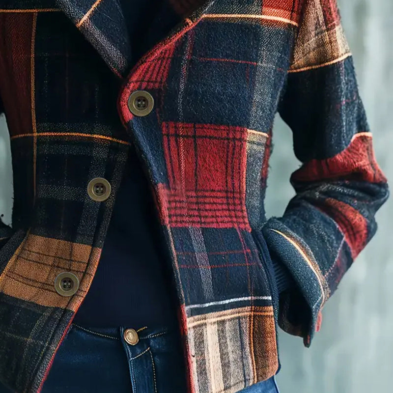 Classic Vintage Women’s Blazer with Stand Collar