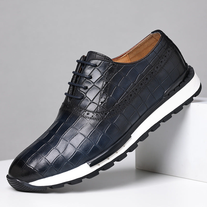 Men's British Calf Leather Lace-Up Shoes – Premium Quality