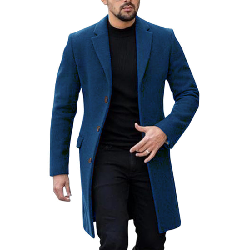 Men’s Wool Coat – Single-Breasted Cardigan Style