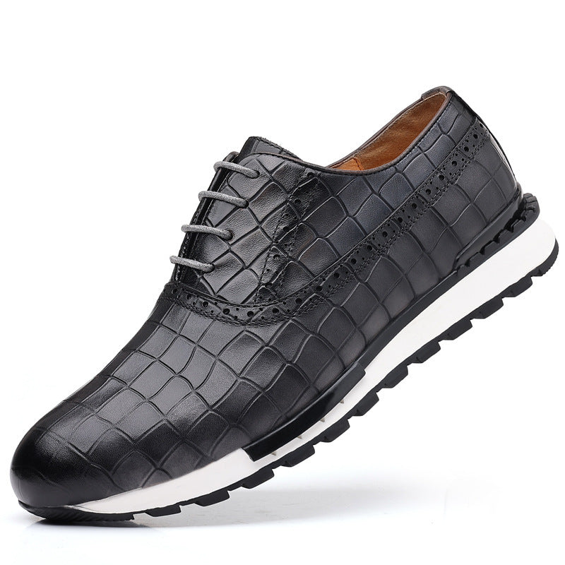 Men's British Calf Leather Lace-Up Shoes – Premium Quality