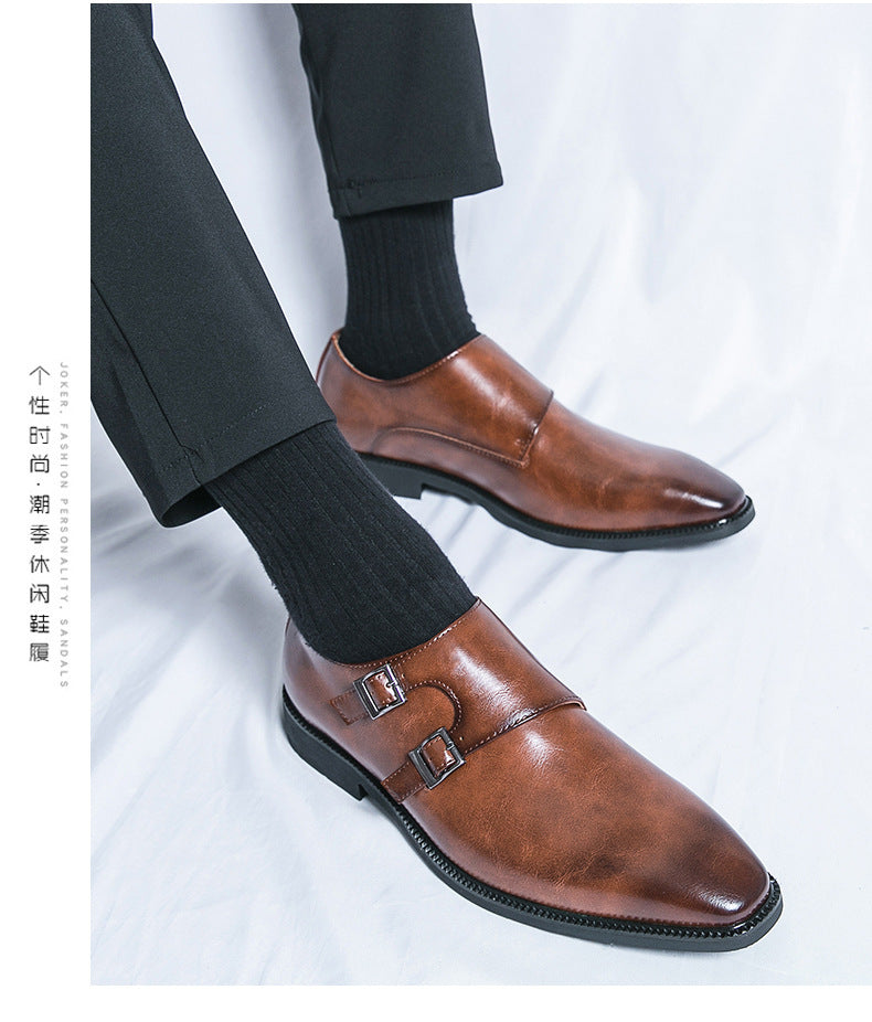 Men’s Leather Dress Shoes – Formal Business & Wedding Buckle Loafers
